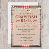 Crawfish Boil Rustic School Graduparty Kaart