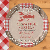 Crawfish Boil Rustige Couples Engagement Party Papieren Bordje