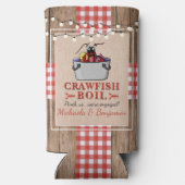 Crawfish Boil Rustige Couples Engagement Party Seltzer Blikjeskoeler (Achterkant)