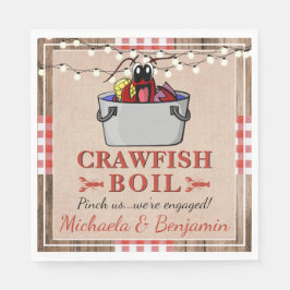 Crawfish Boil Rustige Couples Engagement Party Servet