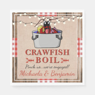 Crawfish Boil Rustige Couples Engagement Party Servet