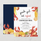 Crawfish Boil Script Engagement Party Invitation (Voorkant / Achterkant)