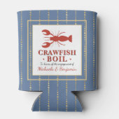 Crawfish Boil Seafood Blue Engagement Party Blikjeskoeler (Achterkant)