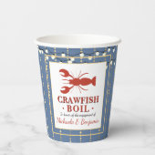 Crawfish Boil Seafood Blue Engagement Party Papieren Bekers (Achterkant)