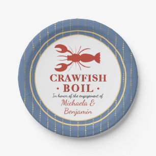 Crawfish Boil Seafood Blue Engagement Party Papieren Bordje