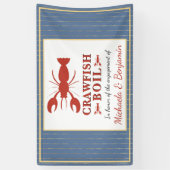 Crawfish Boil Seafood Blue Gold Engagement Party Spandoek (Verticaal)