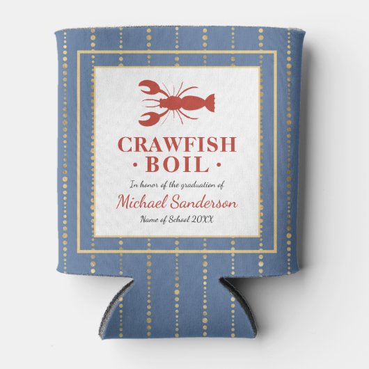 Crawfish Boil Seafood Blue Graduation Party Blikjeskoeler (Voorkant)