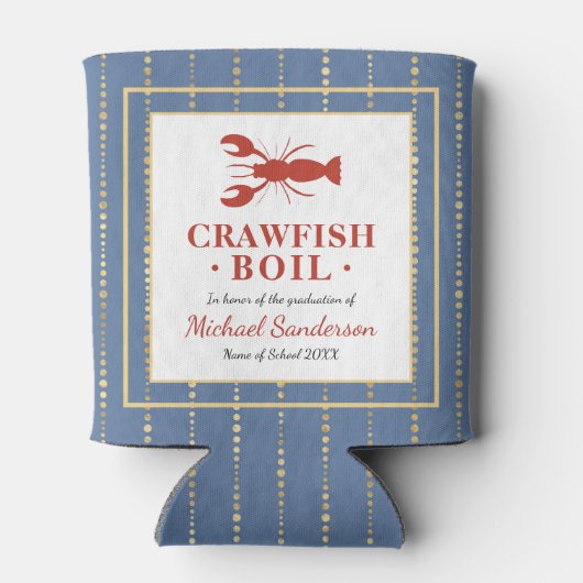 Crawfish Boil Seafood Blue Graduation Party Blikjeskoeler (Achterkant)