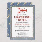 Crawfish Boil Seafood Blue Graduation Party Kaart (Voorkant / Achterkant)