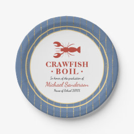 Crawfish Boil Seafood Blue Graduation Party Papieren Bordje