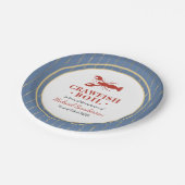 Crawfish Boil Seafood Blue Graduation Party Papieren Bordje (Gekanteld)