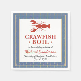 Crawfish Boil Seafood Blue Graduation Party Servet