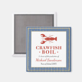 Crawfish Boil Seafood Blue Graduor Party Favor Magneet (Voorkant / Achterkant)