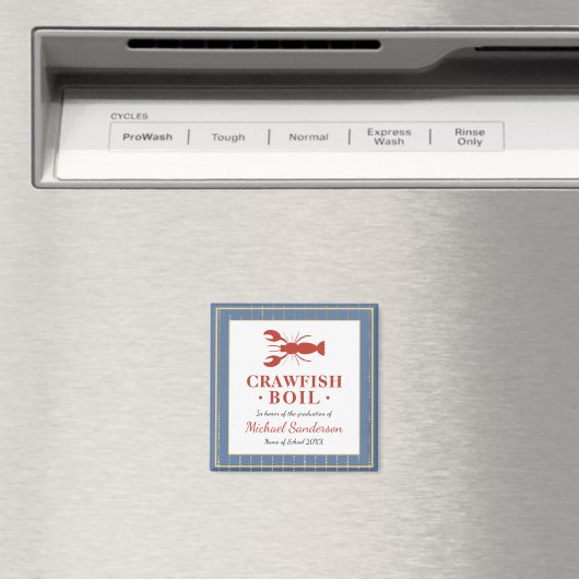 Crawfish Boil Seafood Blue Graduor Party Favor Magneet (Insitu (Vaatwasser))