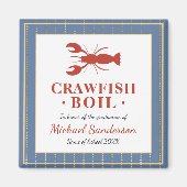 Crawfish Boil Seafood Blue Graduor Party Favor Magneet (Voorkant)