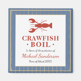 Crawfish Boil Seafood Blue Graduor Party Favor Magneet