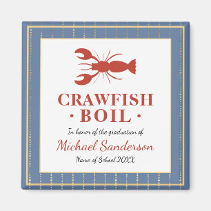 Crawfish Boil Seafood Blue Graduor Party Favor Magneet