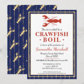 Crawfish Boil Seafood Blue School Graduparty Kaart (Voorkant / Achterkant)