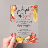 Crawfish Boil Seafood Engagement Party Acryl Uitnodigingen (Insitu (Draagbaar))