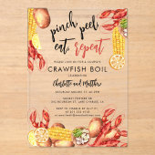 Crawfish Boil Seafood Engagement Party Acryl Uitnodigingen (Voorkant)