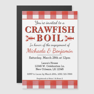 Crawfish Boil Seafood Party Picnic Verloving Magnetische Uitnodiging