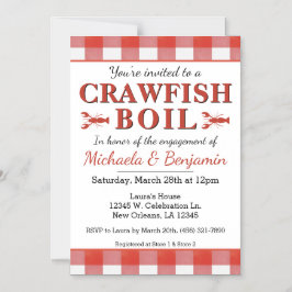 Crawfish Boil Seafood Party Picnic Verloving Magnetische Uitnodiging
