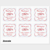 Crawfish Boil Southern Red & Blue Baby shower Vierkante Sticker (Vel)