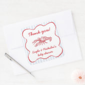 Crawfish Boil Southern Red & Blue Baby shower Vierkante Sticker (Envelop)