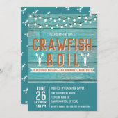 Crawfish Boil Special Event Blue Engagement Party Kaart (Voorkant / Achterkant)