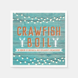 Crawfish Boil Special Event Blue Engagement Party Servet
