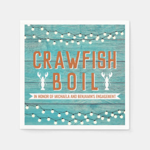 Crawfish Boil Special Event Blue Engagement Party Servet