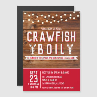 Crawfish Boil Special Event Engagement Party Magnetische Uitnodiging