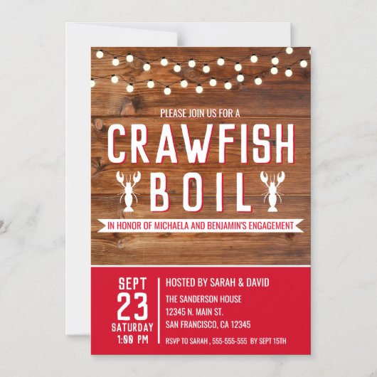 Crawfish Boil Special Event Engagement Party Magnetische Uitnodiging (Voorkant)