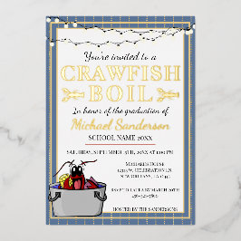 Crawfish Boil Special Event School Afstuderen Folie Uitnodiging