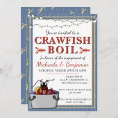 Crawfish Boil Special Event Verloving Blue Gold Kaart (Voorkant / Achterkant)