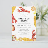 Crawfish Boil Summer Cookout Engagement Party Kaart (Staand voorkant)