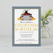 Crawfish Boil Summer Seafood Barbecue Party Folie Uitnodiging (Staand Voorkant)