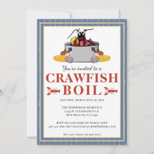 Crawfish Boil Summer Seafood Barbecue Party Kaart