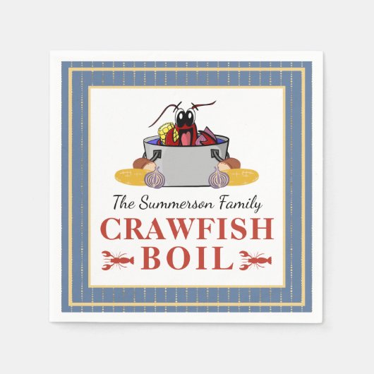 Crawfish Boil Summer Seafood Barbecue Party Servet (Voorkant)