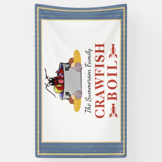 Crawfish Boil Summer Seafood Barbecue Party Spandoek (Verticaal)