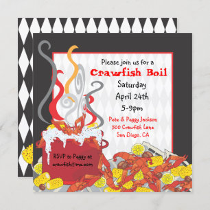 Crawfish Boil-uitnodiging Kaart