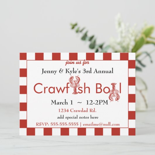 Crawfish Boil uitnodigingen (Staand voorkant)
