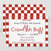 Crawfish Boil uitnodigingen (Voorkant / Achterkant)
