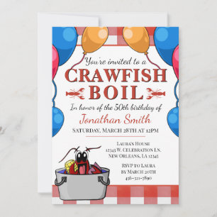 Crawfish Boil Verjaardag Special Event Kaart