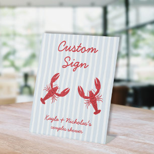 Crawfish Boil Verloving Couples Douche Reclamebord Met Voetstuk