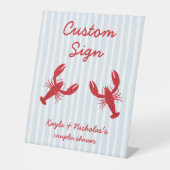 Crawfish Boil Verloving Couples Douche Reclamebord Met Voetstuk (Voorkant)