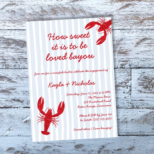 Crawfish Boil Verloving Loved Bayou Kaart