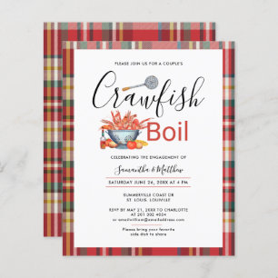 Crawfish Boil Verloving Seafood Party Invitation