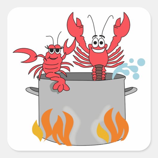 Crawfish Boil Vierkante Sticker (Voorkant)