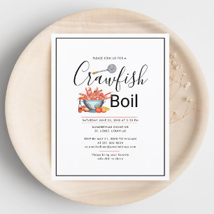 Crawfish Boil Waterverf Family Cookout Invitation
